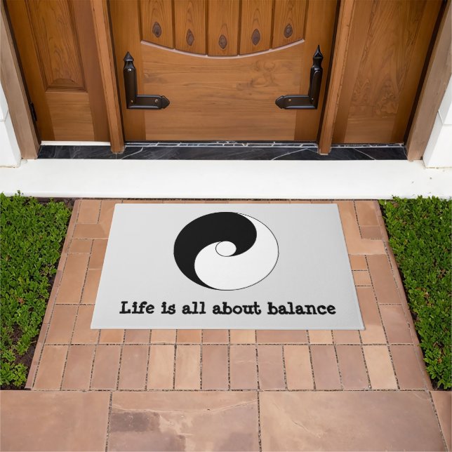 Traditional Yin Yang Balance Sacred Symbol Doormat (Outdoor)