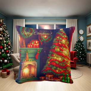 Traditionally Vintage style Christmas tree  Cushion