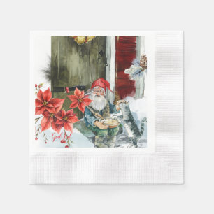 Traditionella julkort napkin