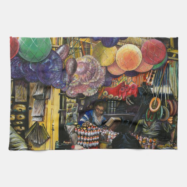 Traditions of Ancient Commerce, Jerusalem Tea Towel (Horizontal)