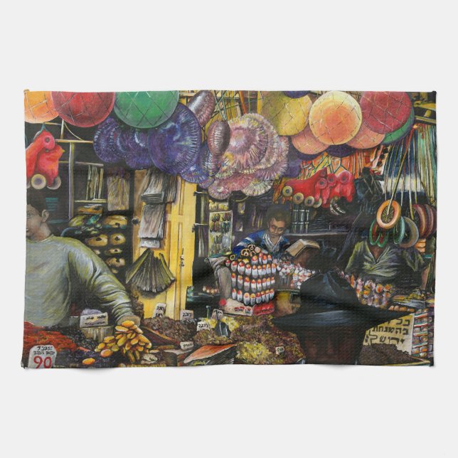 Traditions of Ancient Commerce, Jerusalem Tea Towel (Horizontal)