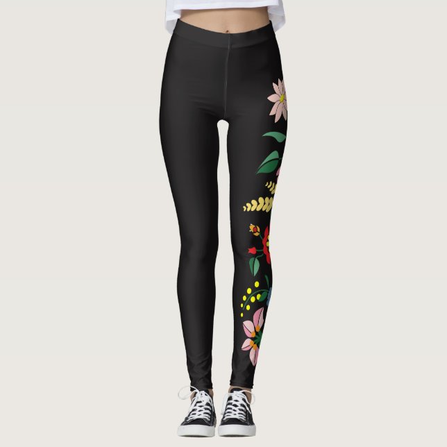 Traditonal Hungarian Embroidery Leggings (Front)
