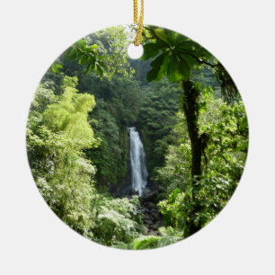Trafalgar Falls Tropical Rainforest Photography Ceramic Ornament