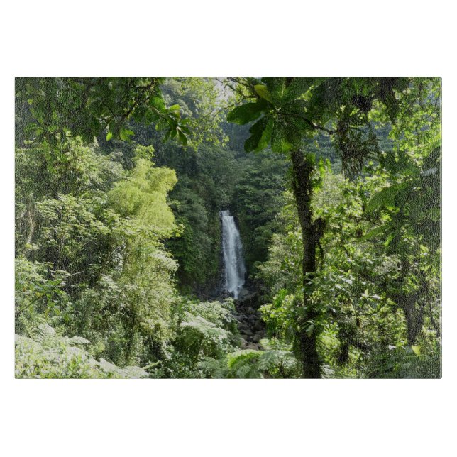 Trafalgar Falls Tropical Rainforest Photography Cutting Board (Front)