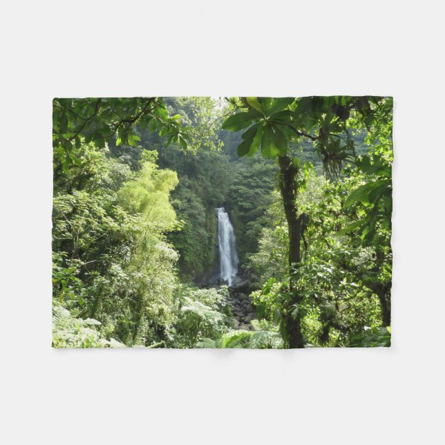 Trafalgar Falls Tropical Rainforest Photography Fleece Blanket (Front (Horizontal))