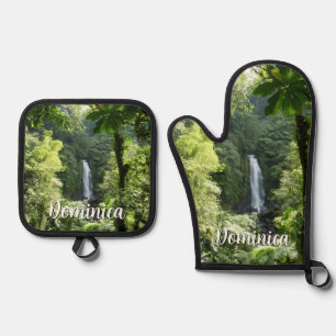 Trafalgar Falls Tropical Rainforest Photography Oven Mitt & Pot Holder Set