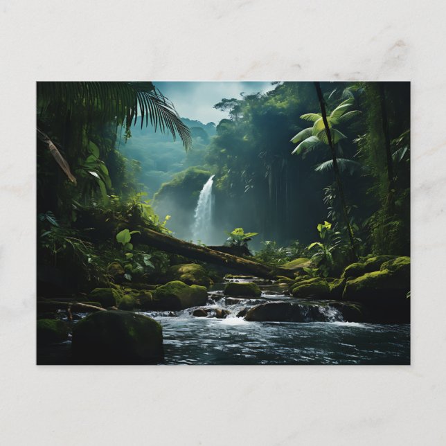 Trafalgar Falls Tropical Rainforest Photography  Postcard (Front)