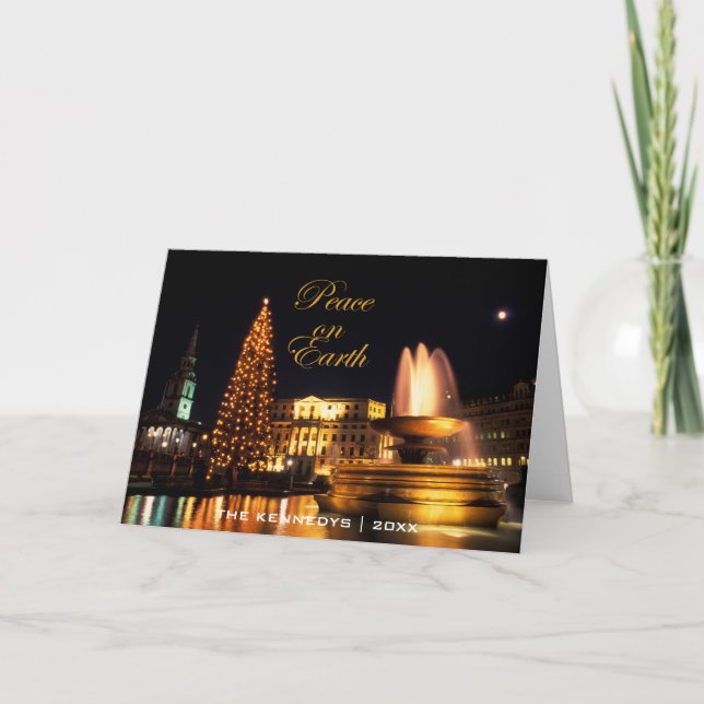 Trafalgar Square at Christmas, London Holiday Card (Front)