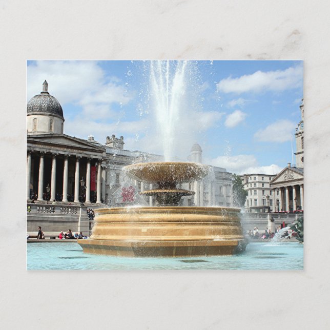 Trafalgar Square fountain London Postcard (Front)