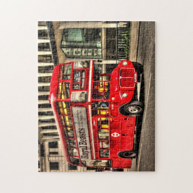 Trafalgar Square London Double Decker Bus Jigsaw Puzzle (Vertical)