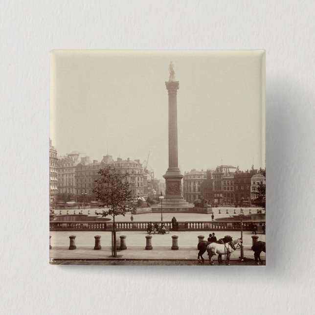 Trafalgar Square, London (sepia photo) 15 Cm Square Badge (Front)