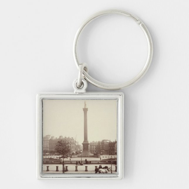 Trafalgar Square, London (sepia photo) Key Ring (Front)