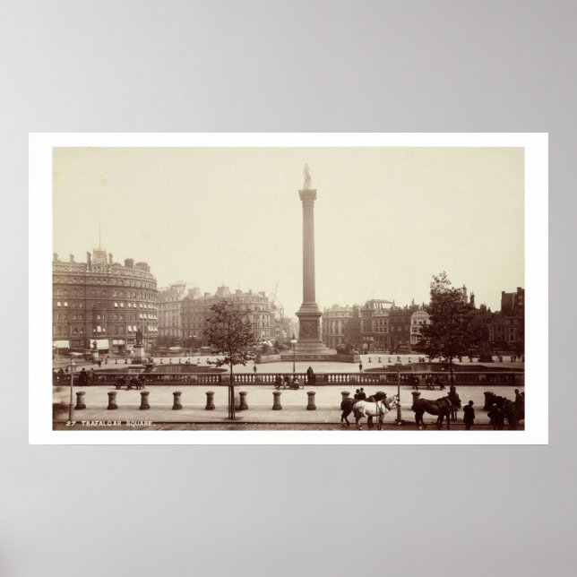 Trafalgar Square, London (sepia photo) Poster (Front)