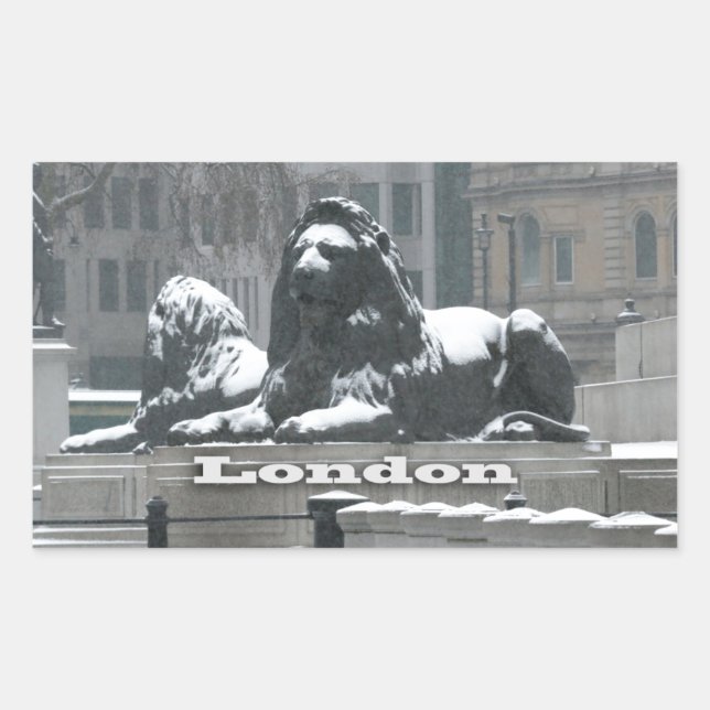 Trafalgar Square London - Snow Rectangular Sticker (Front)