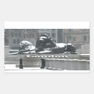 Trafalgar Square London - Snow Rectangular Sticker