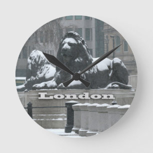Trafalgar Square London - Snow Round Clock