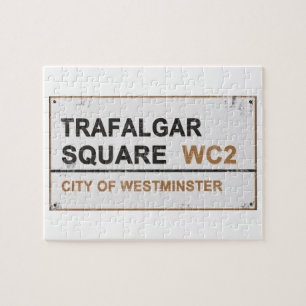 Trafalgar Square London - Vintage sign Jigsaw Puzzle