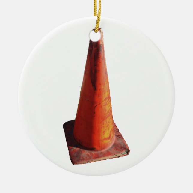 Traffic Cone Ceramic Tree Decoration (Front)