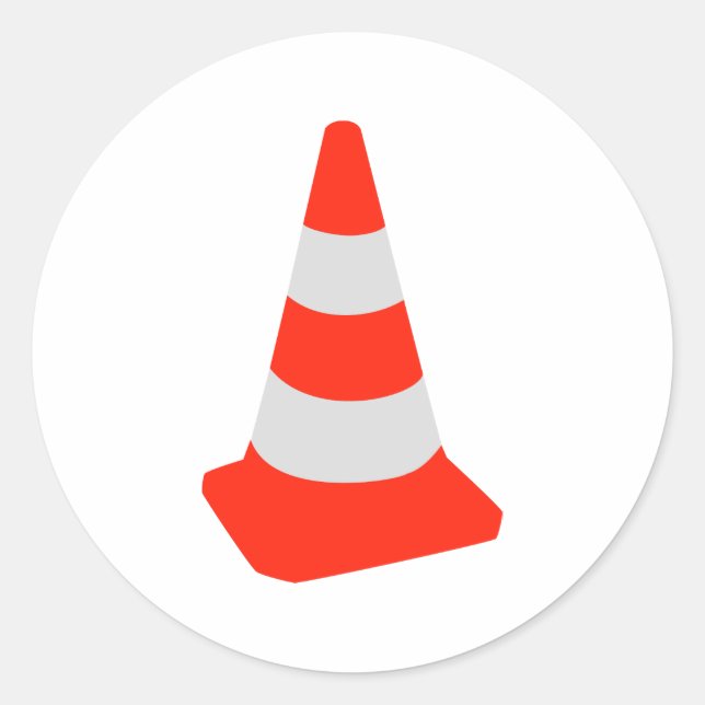 Traffic cone classic round sticker (Front)