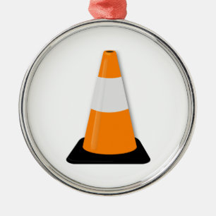 Traffic Cone Metal Ornament