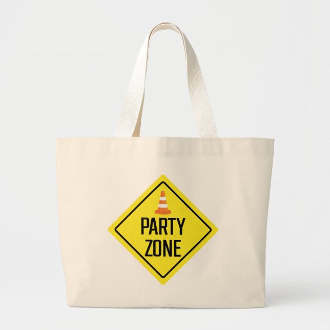 Traffic Cone Party Zone Jumbo Tote Bag (Front)