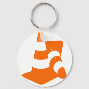 Traffic cone two safety pylons key ring