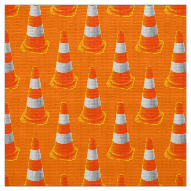 Traffic Cone with Grey Stripes Fabric (Swatch)