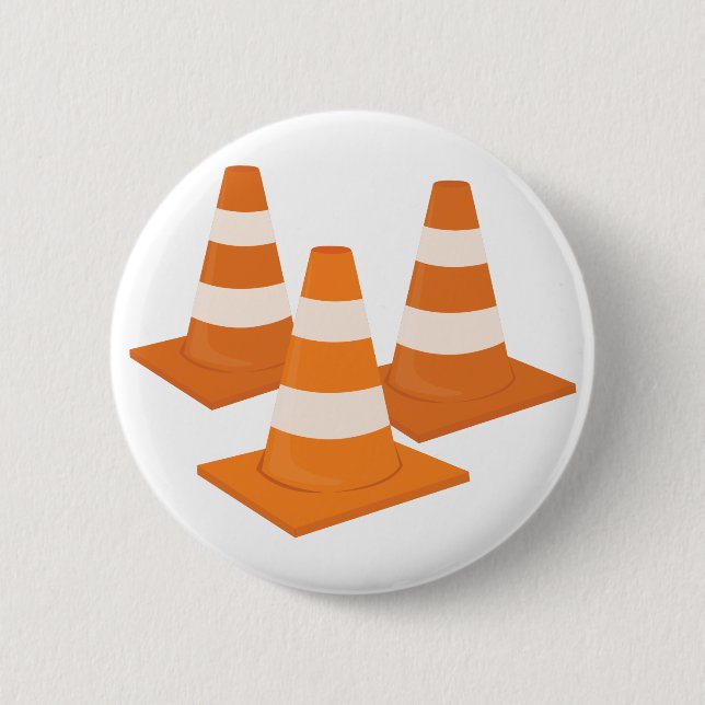 Traffic Cones 6 Cm Round Badge (Front)