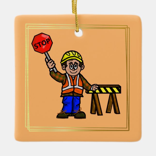 Traffic Control Road Work Christmas Ornament (Front)