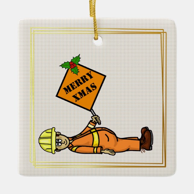 Traffic Control Road Worker Christmas Ornament (Front)