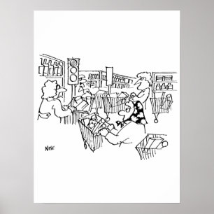 Traffic Control Traffic Lights in a Supermarket Poster