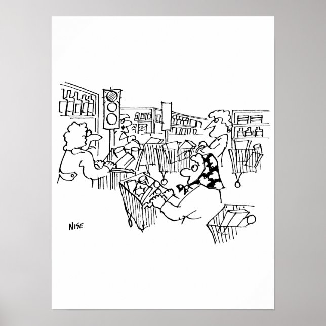 Traffic Control Traffic Lights in a Supermarket Poster (Front)