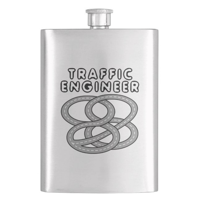 Traffic Engineer Highway Interchange Hip Flask (Front)