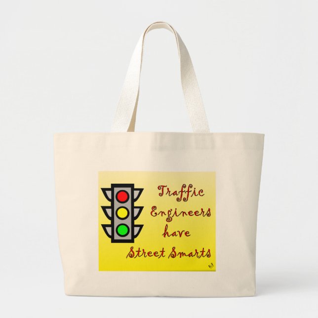 Traffic Engineer Large Tote Bag (Front)