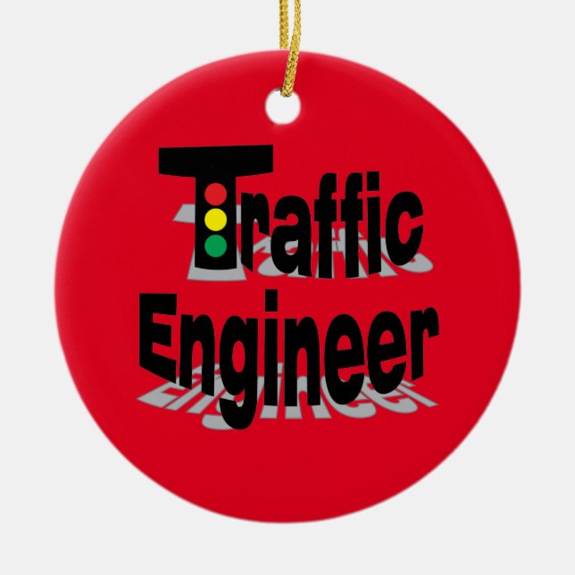 Traffic Engineer Lights Ceramic Ornament (Front)