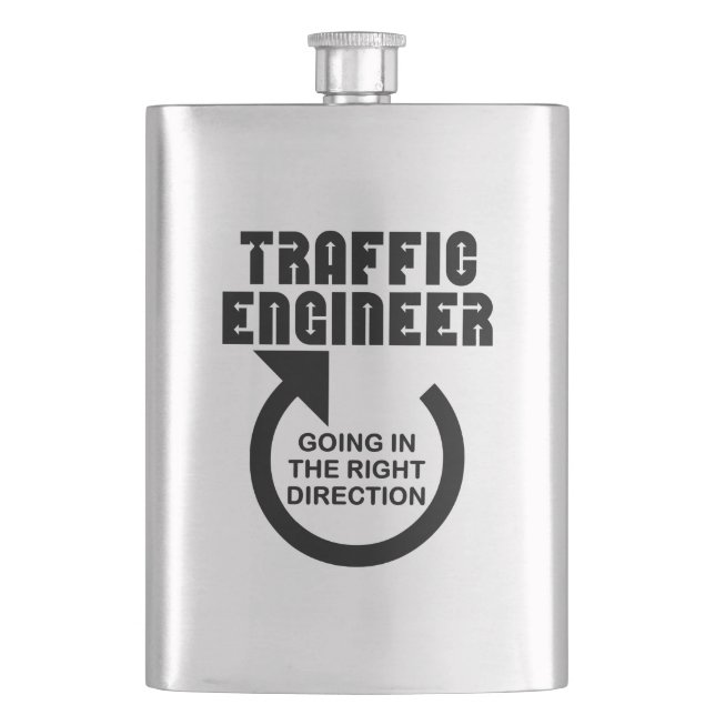Traffic Engineer Right Direction Hip Flask (Front)
