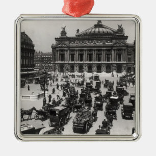 Traffic in front of the Paris Opera House Metal Ornament