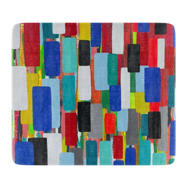Traffic Jam 6 x 7 Deco Glass Cutting Board (Front)