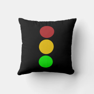 Traffic Light Ahead Caution Road Sign  Cushion