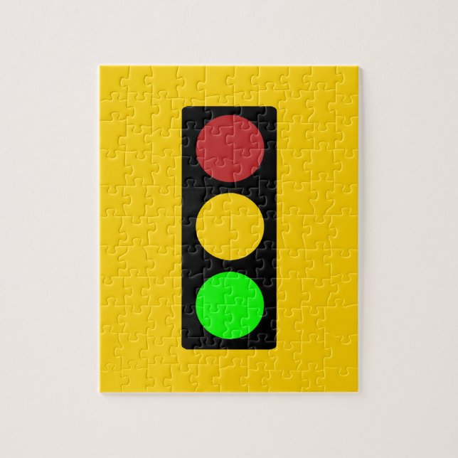 Traffic Light Ahead Caution Road Sign  Jigsaw Puzzle (Vertical)