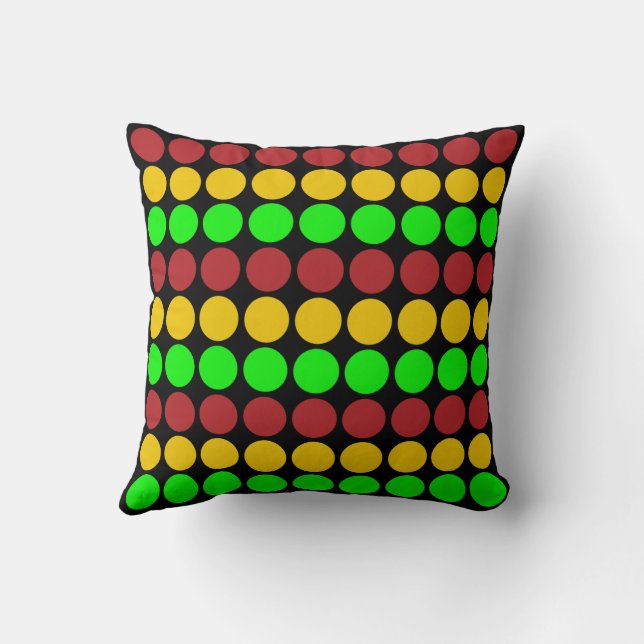 Traffic Light Ahead Caution Road Sign Pattern  Cushion (Back)