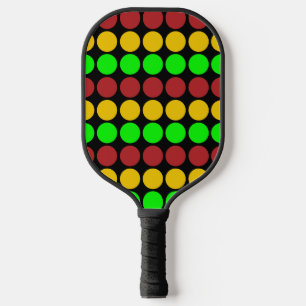 Traffic Light Ahead Caution Road Sign Pattern  Pickleball Paddle