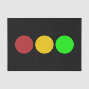 Traffic Light Ahead Caution Road Sign Pattern  Tissue Paper