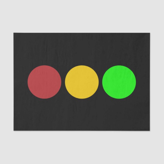 Traffic Light Ahead Caution Road Sign Pattern  Tissue Paper (Front)