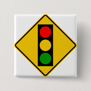 Traffic Light Ahead Highway Sign 15 Cm Square Badge