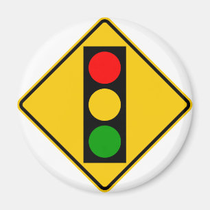 Traffic Light Ahead Highway Sign Magnet