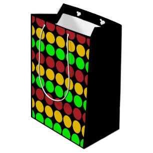 Traffic Light Ahead Road Sign Pattern Medium Gift Bag