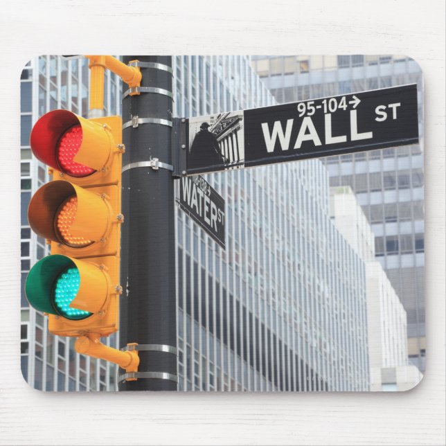 Traffic Light and Wall Street Sign Mouse Pad (Front)