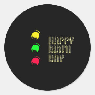 Traffic Light Birthday Classic Round Sticker