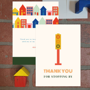 Traffic Light Birthday Party Thank You Card